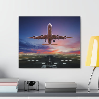 Passenger Jet Taking off Canvas Gallery Wraps